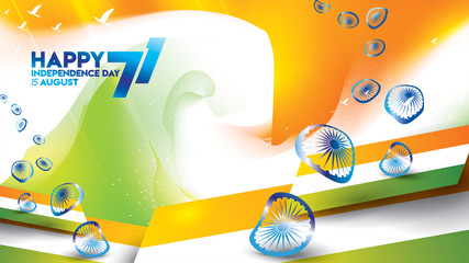 indian independence day design for greeting or banner or background