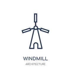 Windmill icon. Windmill linear symbol design from Architecture collection.