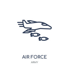 Air force icon. Air force linear symbol design from Army collection. Simple element vector illustration. Can be used in web and mobile.