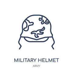 Military Helmet icon. Military Helmet linear symbol design from Army collection. Simple element vector illustration. Can be used in web and mobile.