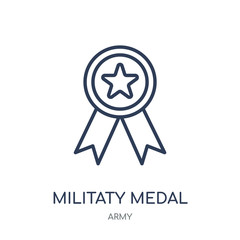 Militaty Medal icon. Militaty Medal linear symbol design from Army collection. Simple element vector illustration. Can be used in web and mobile.
