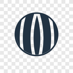 Beach ball toy vector icon isolated on transparent background, Beach ball toy transparency logo design