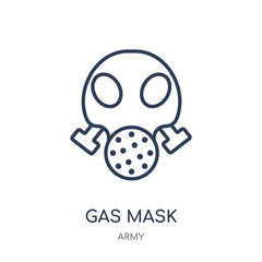 Gas mask icon. Gas mask linear symbol design from Army collection. Simple element vector illustration. Can be used in web and mobile.