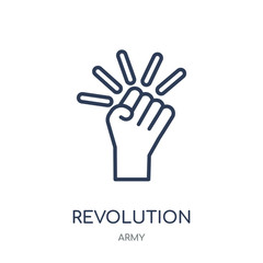 Obraz premium Revolution icon. Revolution linear symbol design from Army collection. Simple element vector illustration. Can be used in web and mobile.