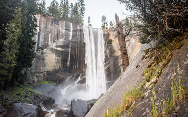 The Mist Trail at Vernal Fall in Yosemite National Park, California