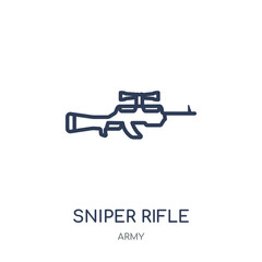 Sniper Rifle icon. Sniper Rifle linear symbol design from Army collection. Simple element vector illustration. Can be used in web and mobile.