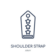 Shoulder strap icon. Shoulder strap linear symbol design from Army collection. Simple element vector illustration. Can be used in web and mobile.