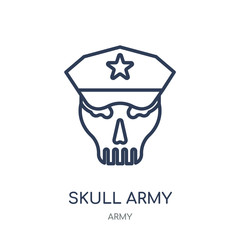 Skull Army icon. Skull Army linear symbol design from Army collection. Simple element vector illustration. Can be used in web and mobile.