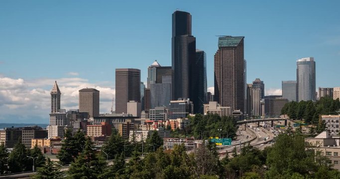 Hyperlapse of downtown Seattle on a sunny day