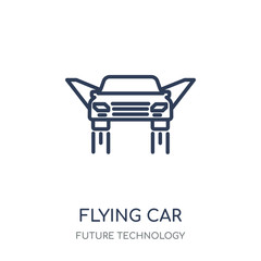 Flying car icon. Flying car linear symbol design from Future technology collection. Simple element vector illustration. Can be used in web and mobile.