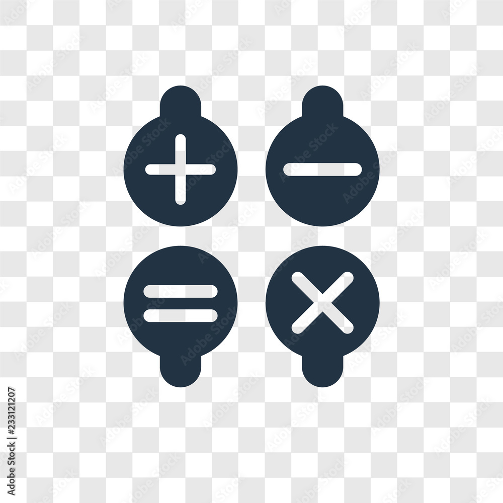Poster calculating vector icon isolated on transparent background, calculating transparency logo design