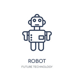 Robot icon. Robot linear symbol design from Future technology collection. Simple element vector illustration. Can be used in web and mobile.