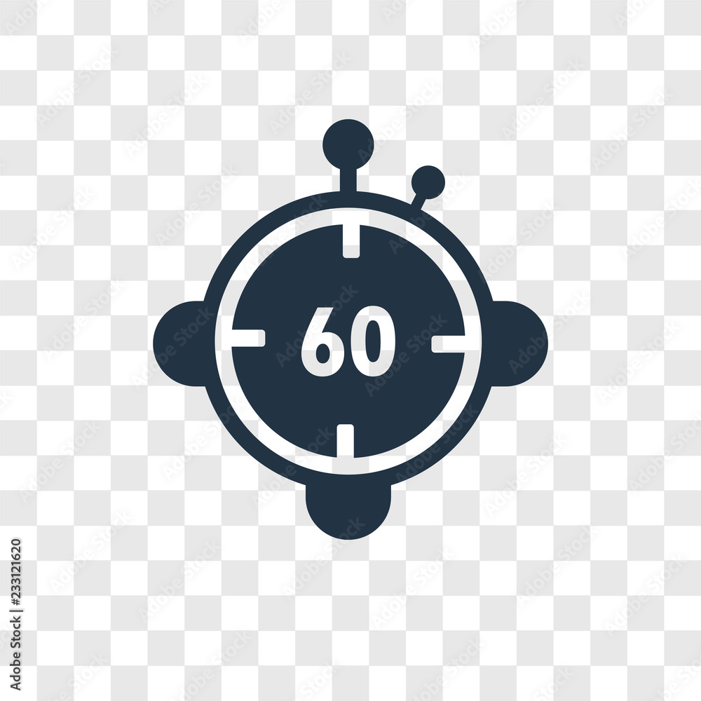Poster minute countdown vector icon isolated on transparent background, minute countdown transparency logo 