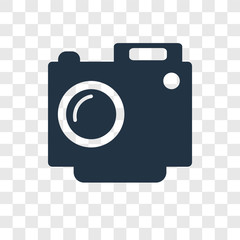 Digital Camera vector icon isolated on transparent background, Digital Camera transparency logo design