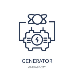Fototapeta premium Generator icon. Generator linear symbol design from Astronomy collection. Simple element vector illustration. Can be used in web and mobile.