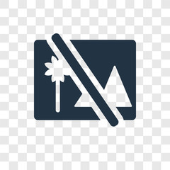 Landscape vector icon isolated on transparent background, Landscape transparency logo design