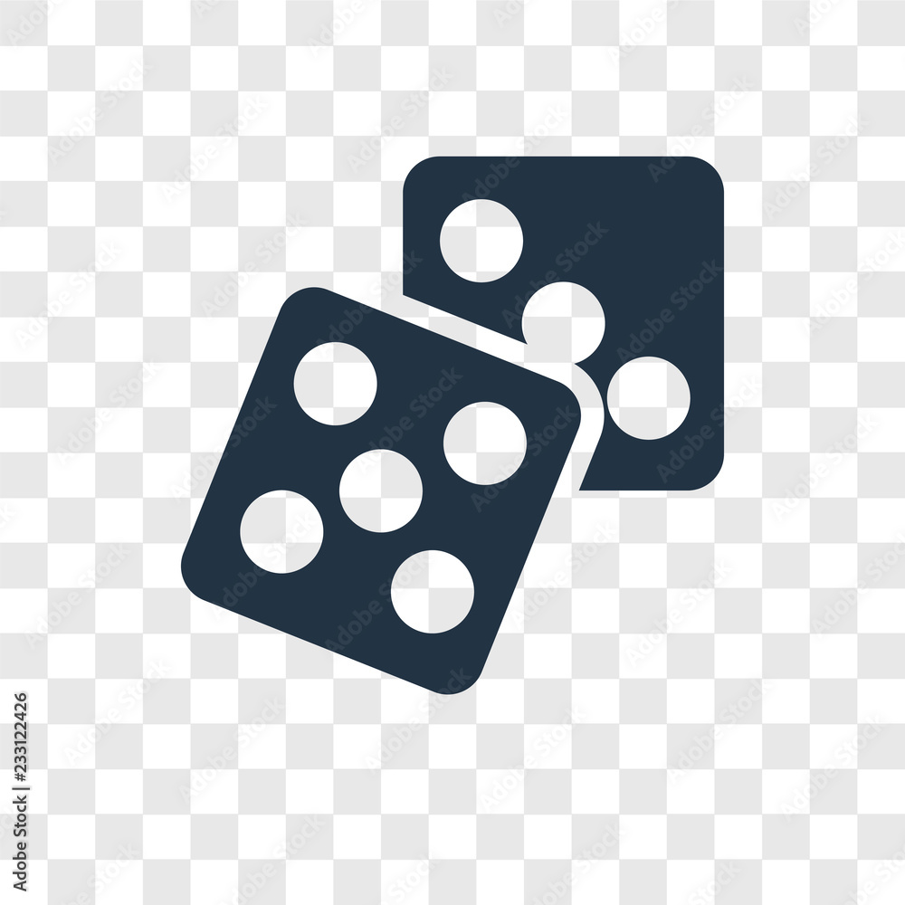 Poster dice vector icon isolated on transparent background, dice transparency logo design