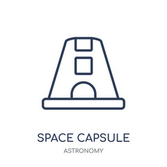 Space capsule icon. Space capsule linear symbol design from Astronomy collection. Simple element vector illustration. Can be used in web and mobile.