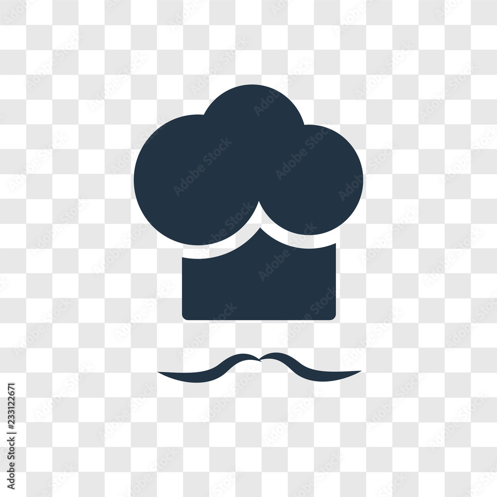 Poster chef vector icon isolated on transparent background, chef transparency logo design