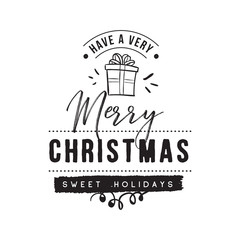 Merry Christmas typography.
