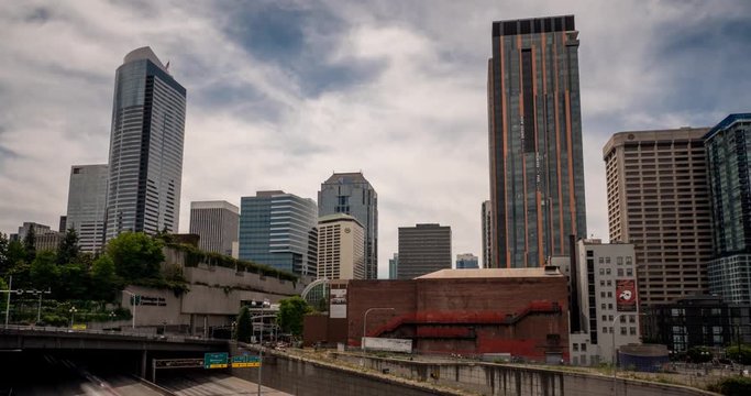 Hyperlapse Of Washington State Convention Center In Downtown Seattle