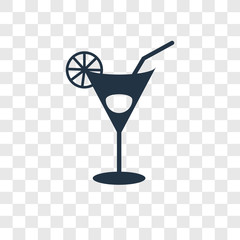 Cocktail vector icon isolated on transparent background, Cocktail transparency logo design