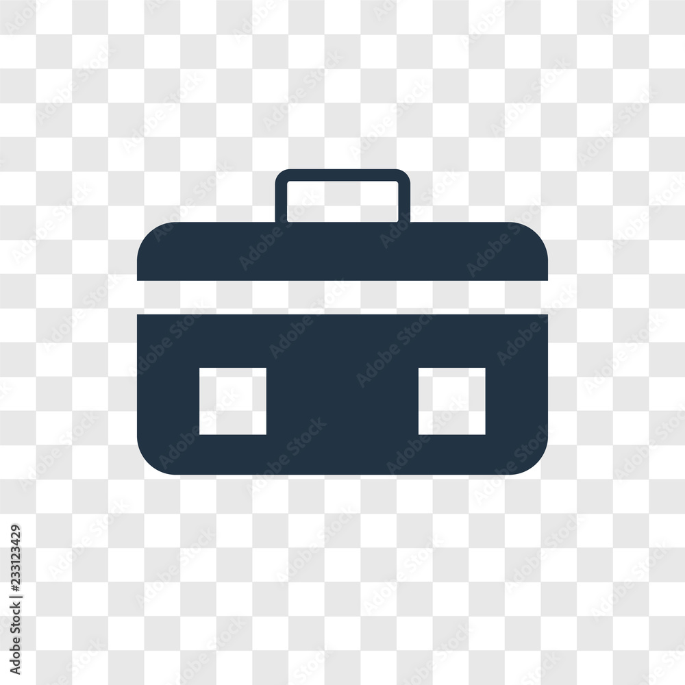 Poster suitcase vector icon isolated on transparent background, suitcase transparency logo design