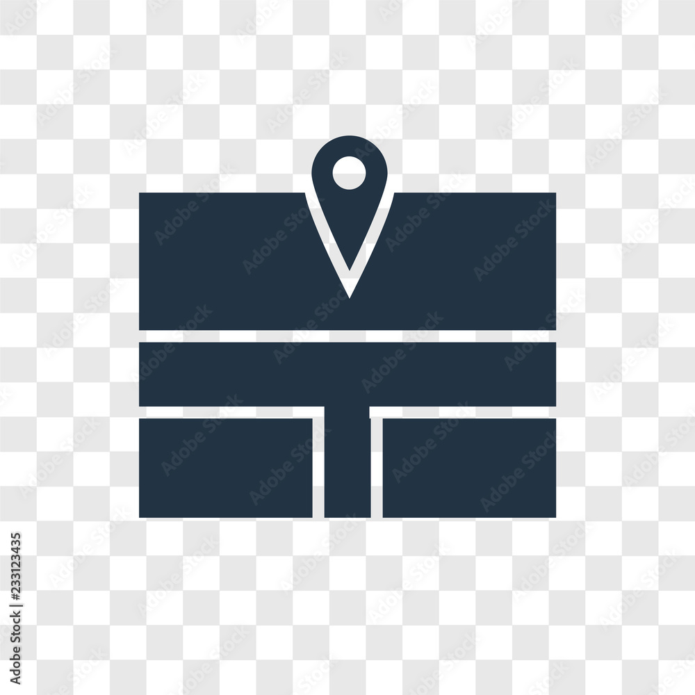 Poster location vector icon isolated on transparent background, location transparency logo design