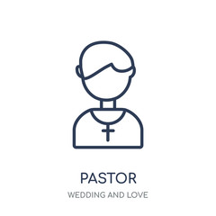 Fototapeta premium Pastor icon. Pastor linear symbol design from Wedding and love collection.