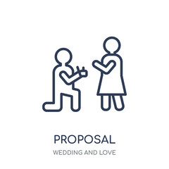 Proposal icon. Proposal linear symbol design from Wedding and love collection.