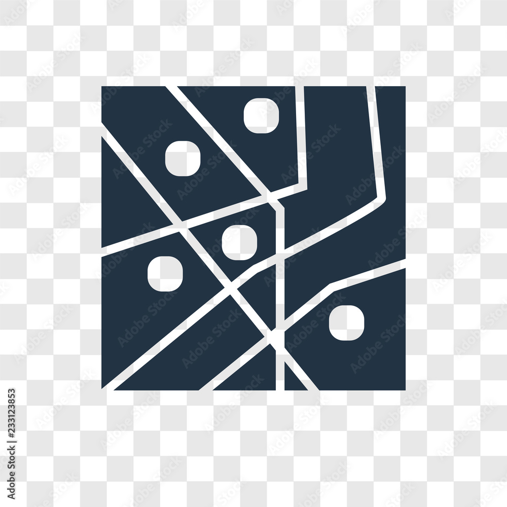 Poster map vector icon isolated on transparent background, map transparency logo design