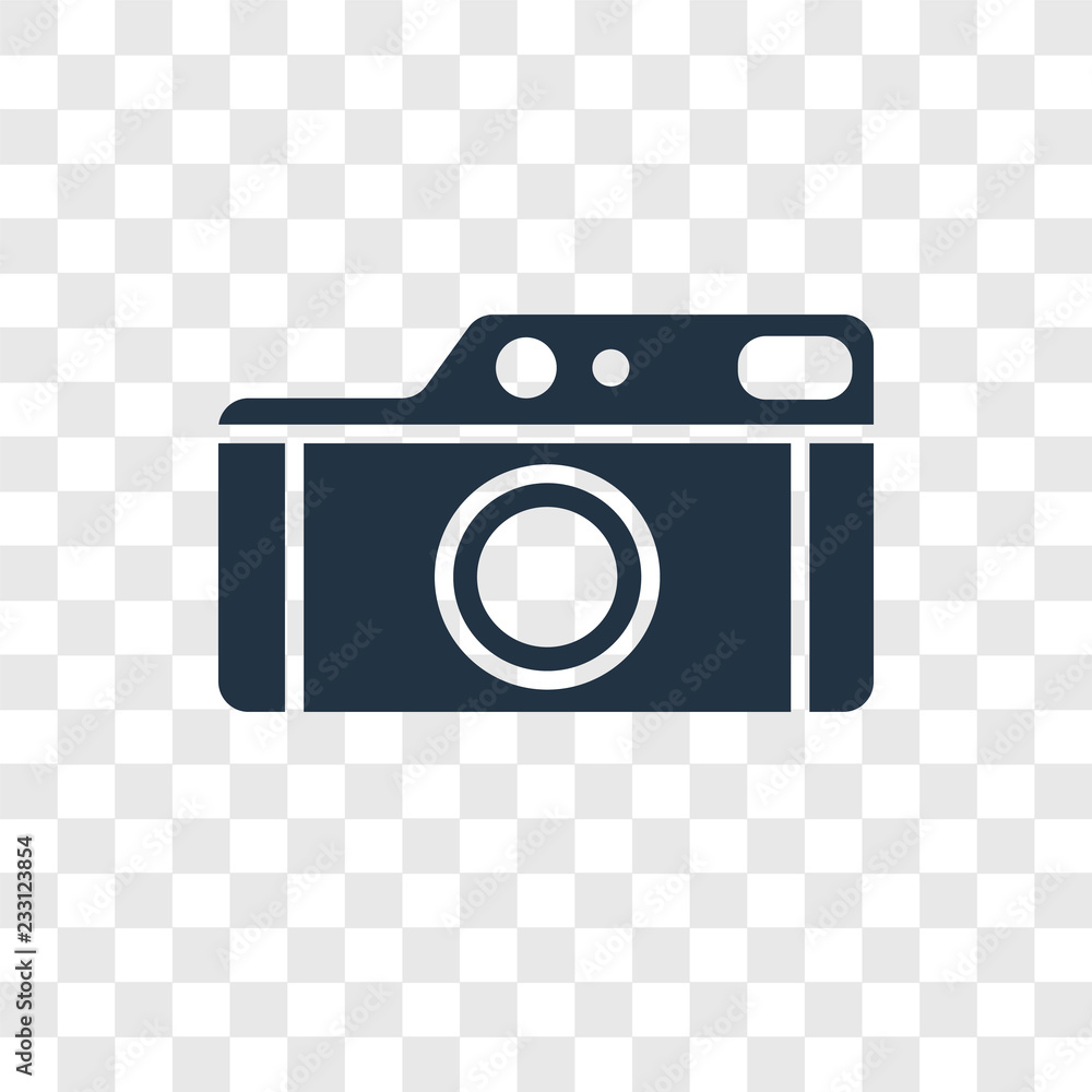 Aufkleber camera vector icon isolated on transparent background, camera transparency logo design