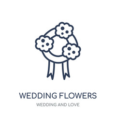 wedding flowers icon. wedding flowers linear symbol design from Wedding and love collection.