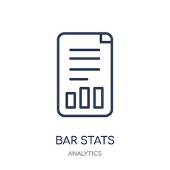 Bar Stats icon. Bar Stats linear symbol design from Analytics collection.