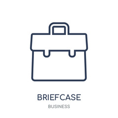 Briefcase icon. Briefcase linear symbol design from Business collection.