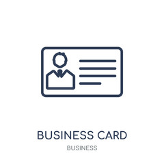 Business card icon. Business card linear symbol design from Business collection.