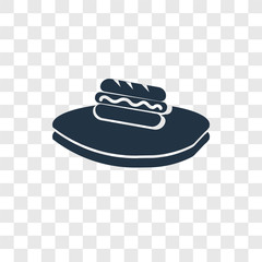 Hot dog vector icon isolated on transparent background, Hot dog transparency logo design