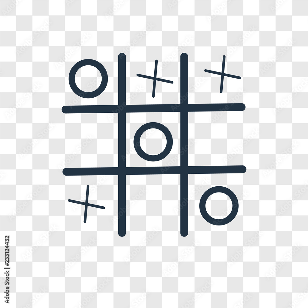 Poster tic tac toe vector icon isolated on transparent background, tic tac toe transparency logo design