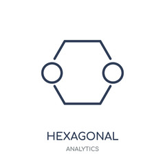 Hexagonal Interconnections icon. Hexagonal Interconnections linear symbol design from Analytics collection.
