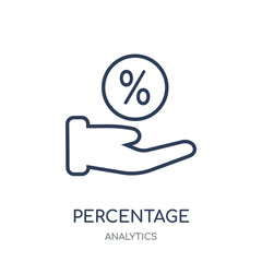 Percentage icon. Percentage linear symbol design from Analytics collection.