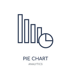 Pie chart icon. Pie chart linear symbol design from Analytics collection.