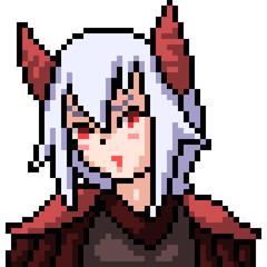 Obraz premium vector pixel art anime girl
