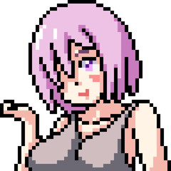 Fototapeta premium vector pixel art anime girl
