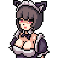 Fototapeta premium vector pixel art anime girl