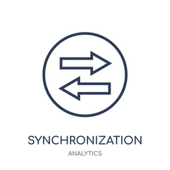 Synchronization icon. Synchronization linear symbol design from Analytics collection.