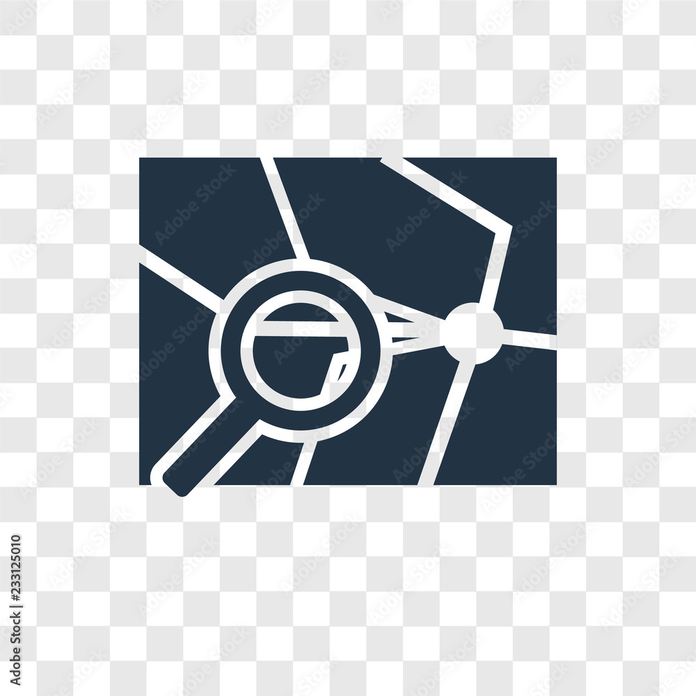 Poster map vector icon isolated on transparent background, map transparency logo design