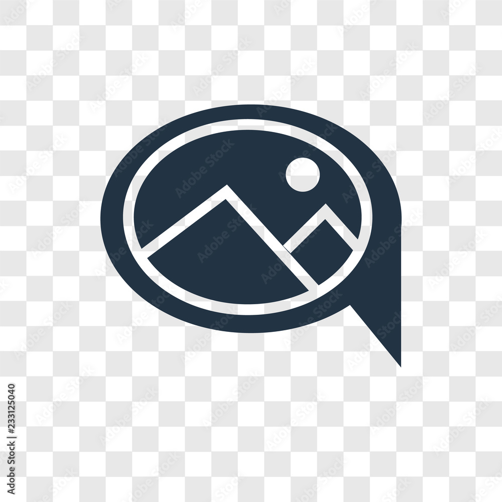 Poster chat vector icon isolated on transparent background, chat transparency logo design