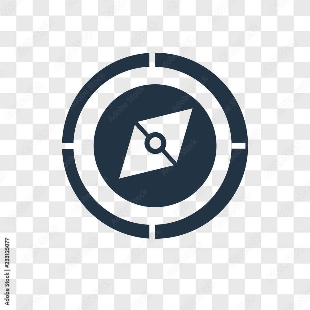 Poster compass vector icon isolated on transparent background, compass transparency logo design