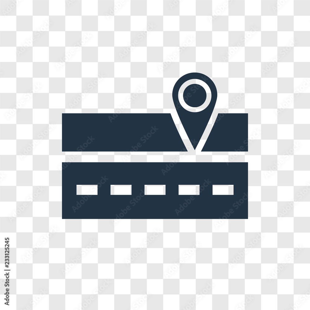 Poster map vector icon isolated on transparent background, map transparency logo design