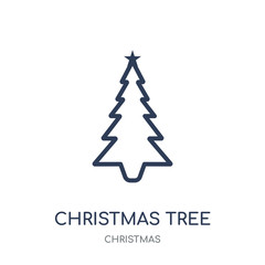 Christmas tree icon. Christmas tree linear symbol design from Christmas collection.